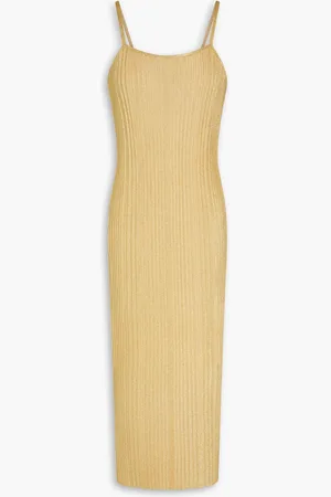 GENTRYPORTOFINO Ribbed lamé midi dress - Metallic - IT 42