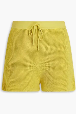 GENTRYPORTOFINO Ribbed silk and cotton-blend shorts - Yellow - IT 42