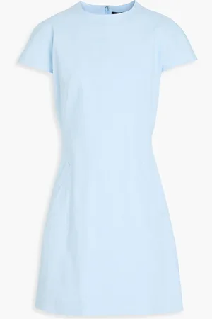 THEORY Linen-blend mini dress - Blue - US 14