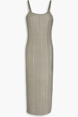 GENTRYPORTOFINO Ribbed lamé midi dress - Metallic - IT 40