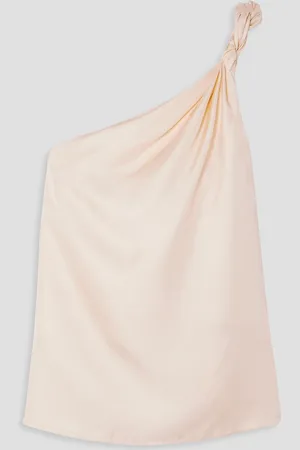 Loulou Studio Adiran one-shoulder twisted silk-twill top - Pink - M