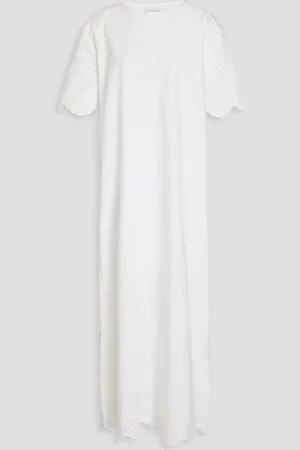 Loulou Studio Emilia broderie anglaise cotton maxi dress - White - L