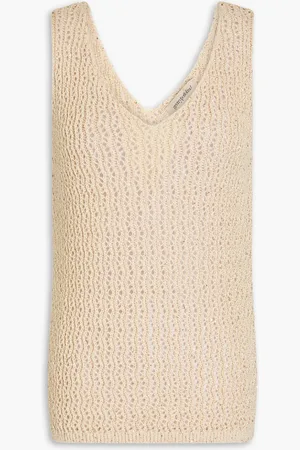 GENTRYPORTOFINO Sequined linen-blend tank - Neutral - IT 44
