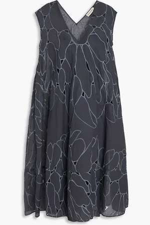 GENTRYPORTOFINO Cutout printed cotton midi dress - Blue - IT 40
