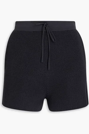 GENTRYPORTOFINO Ribbed silk and cotton-blend shorts - Blue - IT 42
