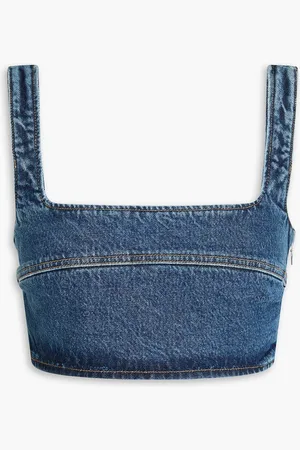 Loulou Studio Anet cropped denim top - Blue - S