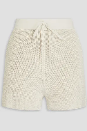 GENTRYPORTOFINO Ribbed silk and cotton-blend shorts - White - IT 44