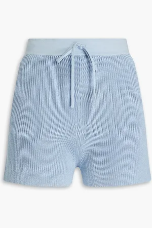 GENTRYPORTOFINO Ribbed silk and cotton-blend shorts - Blue - IT 42
