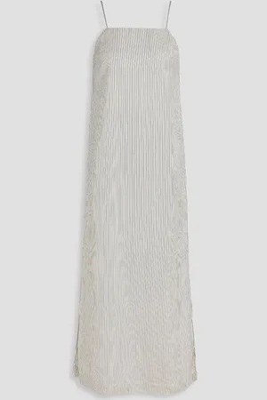 Loulou Studio Arja pinstriped silk-jacquard midi dress - - S