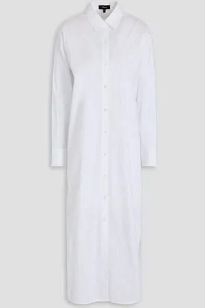 THEORY Cotton-blend poplin midi shirt dress - - M