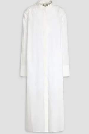 Rohe Gathered cotton-poplin maxi shirt dress - - DE 36
