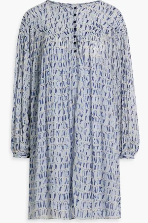 Marant Etoile Silorion tie-dyed crepon mini dress - Blue - FR 38