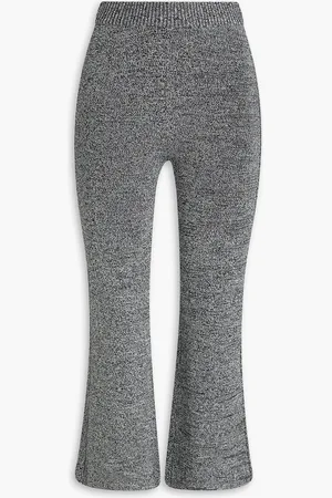 Ganni Mélange stretch-knit kick-flare pants - - 4XL