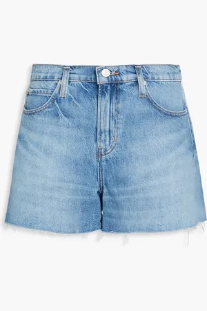 Frame Frayed denim shorts - Blue - 24