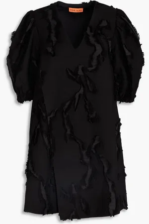 STINE GOYA Wrap-effect fil coupé twill mini dress - - S