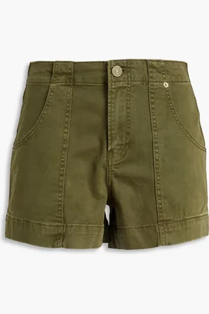 Frame Cotton-blend twill shorts - Green - 23