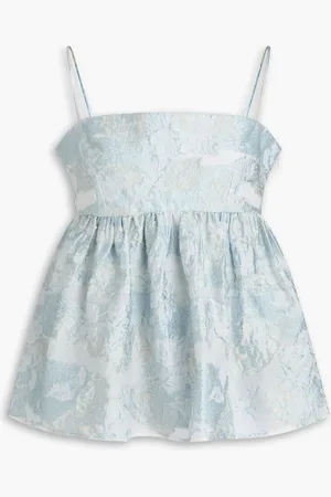 STINE GOYA SGHari cutout floral-jacquard top - Blue - M