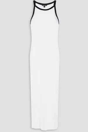 James Perse Ribbed linen-blend jersey midi dress - - 0