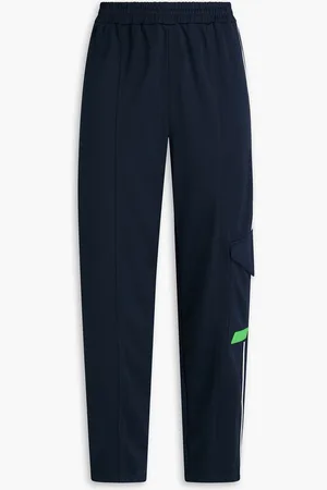 Ganni Appliquéd jersey track pants - Blue - DE 36