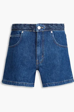 Frame Braid-trimmed denim shorts - Blue - 29