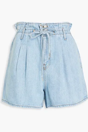 Frame Pleated denim shorts - Blue - 28