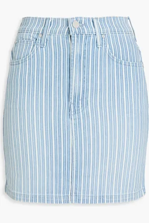 Mother Striped denim mini skirt - Blue - 24