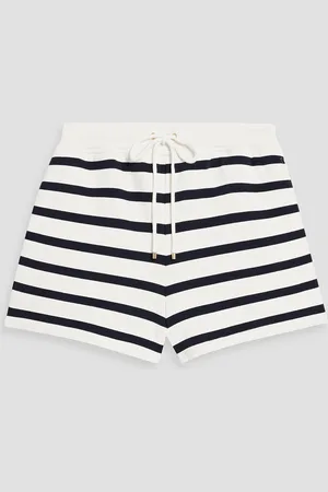 Frame Varsity striped French cotton-blend terry shorts - - M