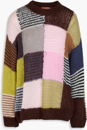STINE GOYA Patchwork-effect knitted sweater - - S