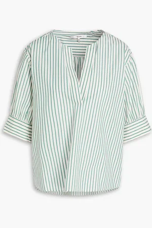 Frame Striped cotton-poplin top - - XS