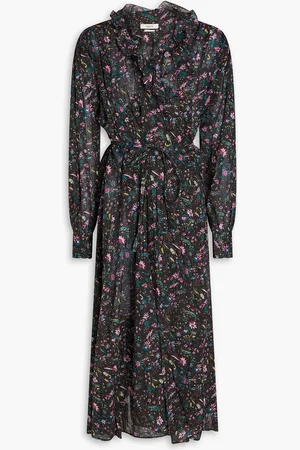 Marant Etoile Maelys floral-print cotton-voile midi wrap dress - Gray - FR 38