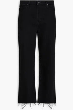 Frame Le Jane Crop frayed high-rise straight-leg jeans - - 28