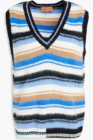 STINE GOYA Roberta striped knitted vest - Blue - S