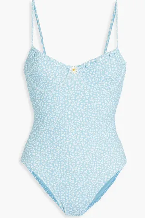 Solid The Malika floral-print swimsuit - Blue - M