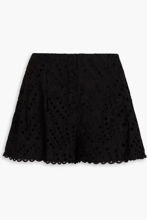 CHARO RUIZ IBIZA Gabrielle embellished broderie anglaise cotton-blend shorts - - XS