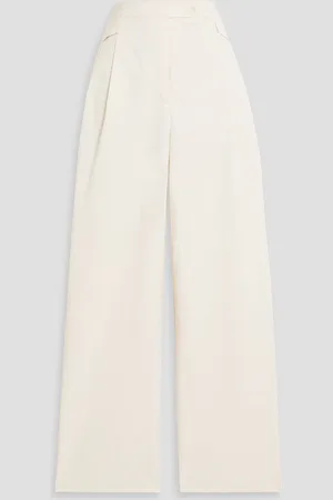 Solid The Tori cotton-twill wide-leg pants - White - M
