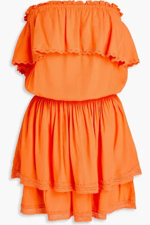 Melissa Odabash Salma strapless ruffled voile mini dress - - L