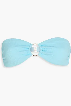 Melissa Odabash Melbourne stretch-seersucker bandeau bikini top - Blue - IT 40