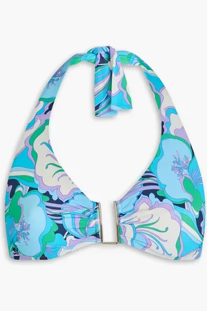 Melissa Odabash Colombia floral-print triangle bikini top - Blue - IT 38