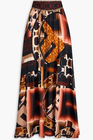 Camilla Crystal-embellished printed silk-satin crepe maxi skirt - - L