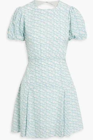 Solid The Gael cutout printed crepe mini dress - Blue - XS