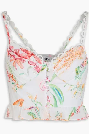 CHARO RUIZ IBIZA Mara cropped printed cotton-blend voile top - - L