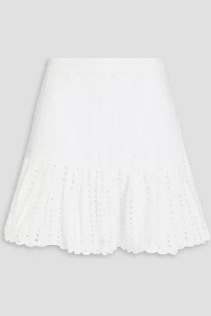 CHARO RUIZ IBIZA Formentera gathered broderie anglaise cotton-blend mini skirt - - L