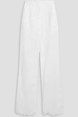 CHARO RUIZ IBIZA Brigid broderie anglaise cotton-blend wide-leg pants - - L