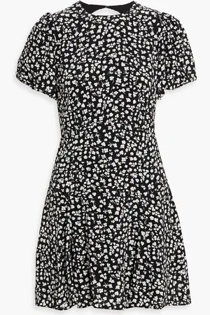 Solid The Gael cutout printed crepe mini dress - - L
