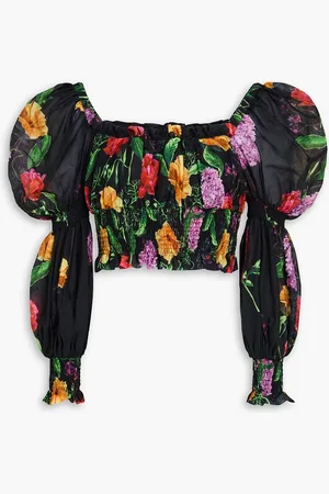 CHARO RUIZ IBIZA Nardo cropped floral-print cotton-blend voile top - - XS