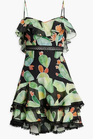 CHARO RUIZ IBIZA Ruffled printed cotton-blend voile mini dress - - S
