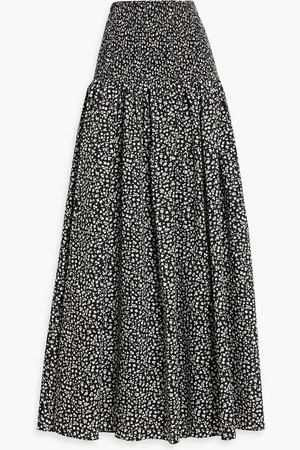 Solid The Zaria shirred printed cotton-voile maxi skirt - - S