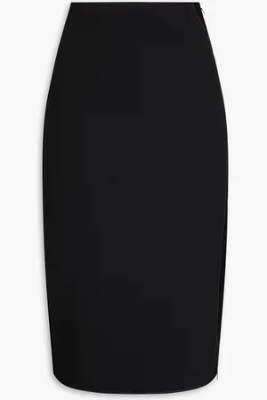 Emporio Armani Faux leather-paneled crepe pencil skirt - - IT 36