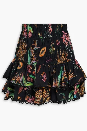 CHARO RUIZ IBIZA Tiered printed cotton-voile mini skirt - - XS
