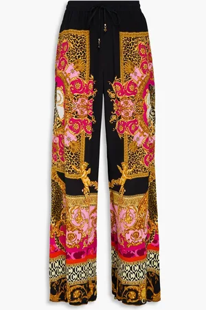 Camilla Printed silk crepe de chine wide-leg pants - - L